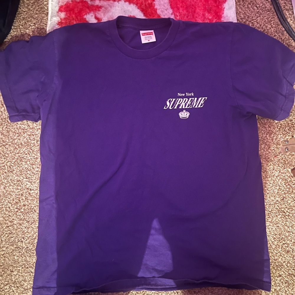 Supreme Purple Tee with New York Graphic